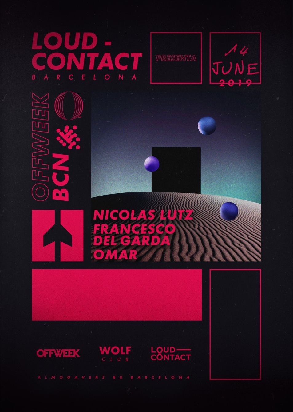 Loud-Contact - Off Week with Nicolas Lutz, Francesco Del Garda, Omar - Flyer back