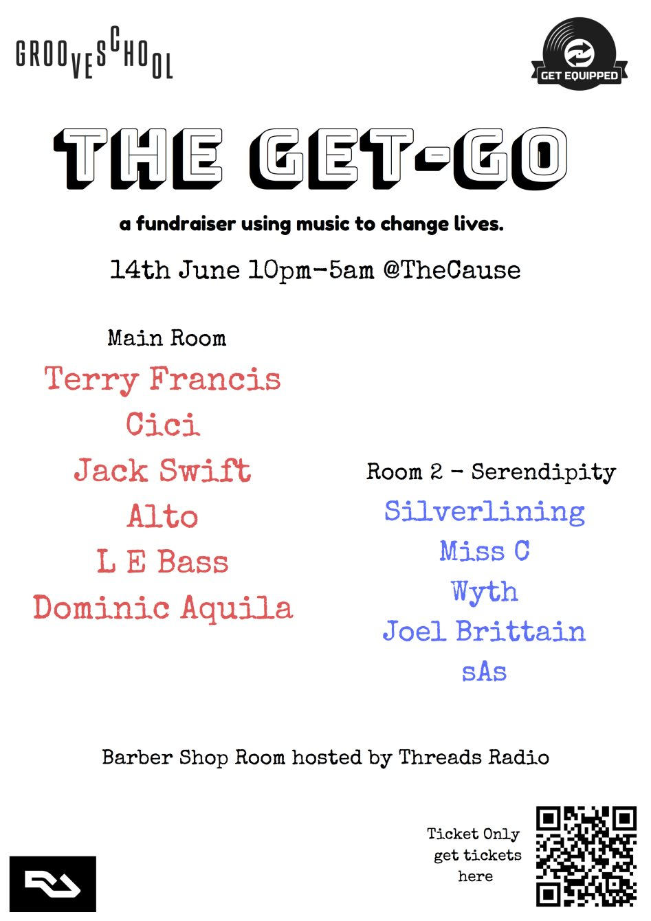The Get-Go with Terry Francis & Jack Swift & Cici & Silverlining - Flyer front