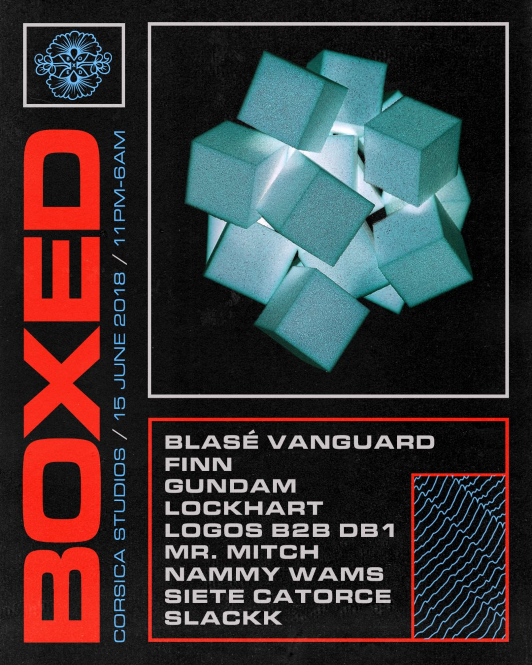 Boxed: Finn, Siete Catorce, Lockhart More - Flyer front