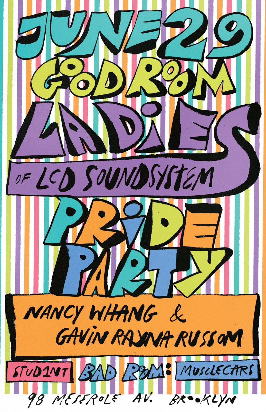 Ladies of LCD Soundsystem Pride Party with Nancy Whang and Gavin Rayna Russom - Flyer front