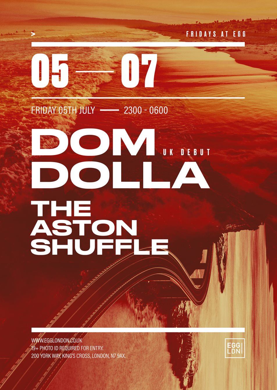 Fridays at Egg: Dom Dolla (UK Debut ) & The Aston Shuffle - Flyer front