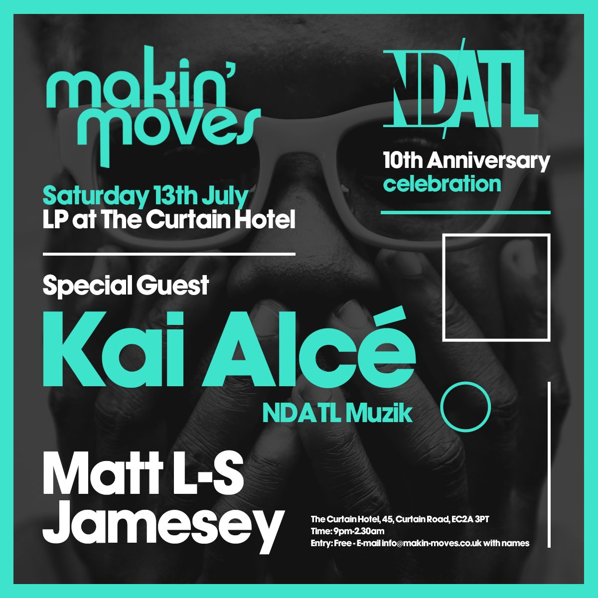 Ndatl 10th Anniversary London Edition with Kai Alce - Flyer front