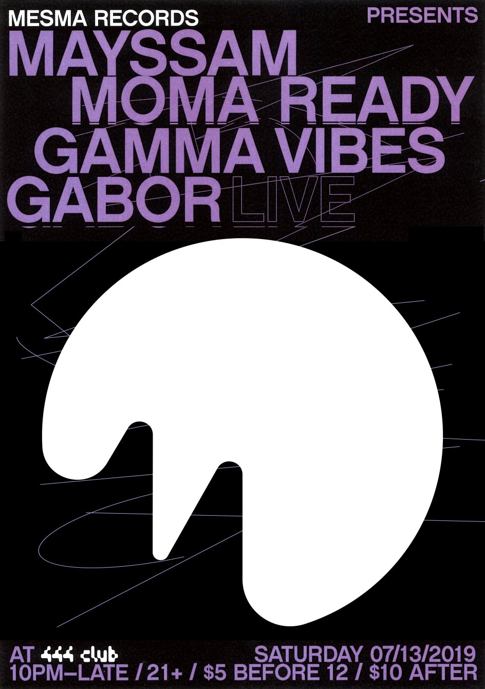 Mesma Records with Mayssam / Moma Ready / Gamma Vibes / Gabor (Live) - Flyer front