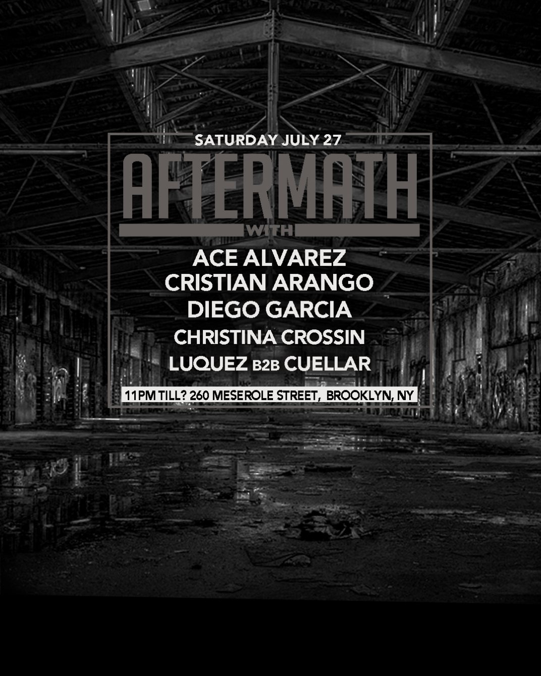 Aftermath with Ace Alvarez, Cristian Arango and More - Flyer back