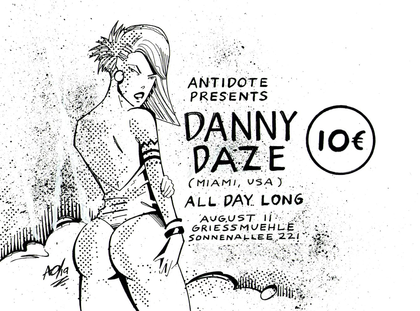 Antidote presents Danny Daze 12h set all day Long - Flyer front