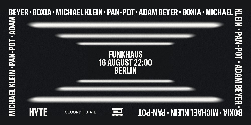 HYTE presents Adam Beyer and Pan-Pot - Flyer front