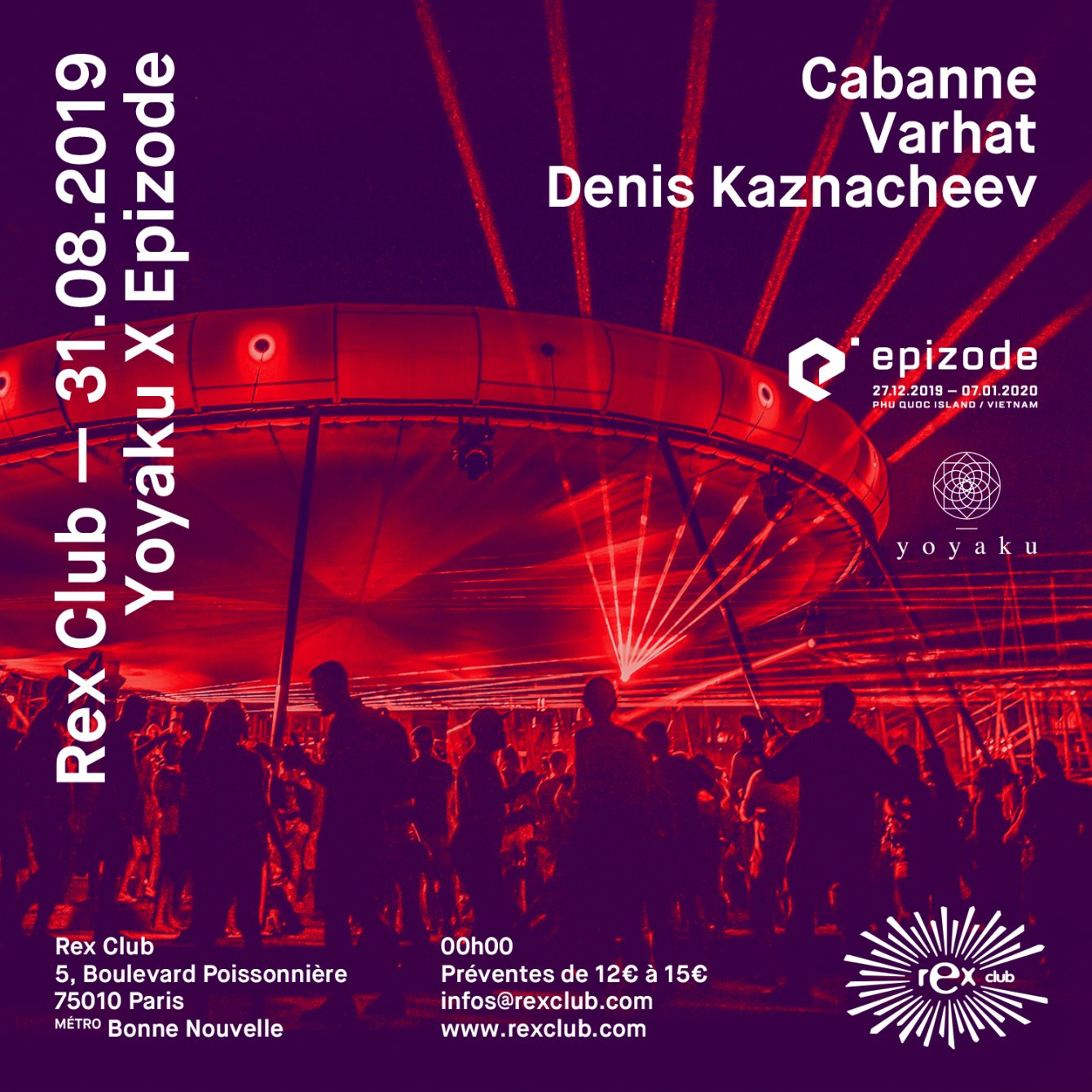 Yoyaku x Epizode: Cabanne, Varhat & Denis Kaznacheev - Flyer front