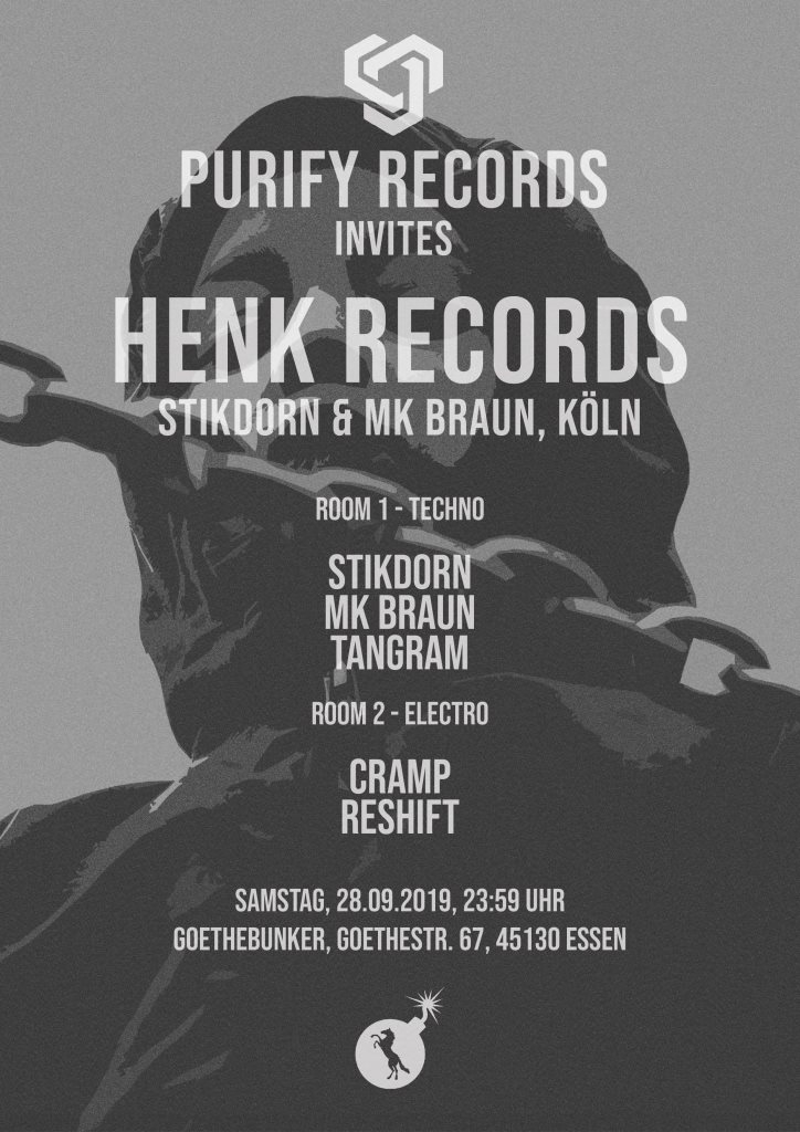 Purify Records Invites Henk Records - Flyer front