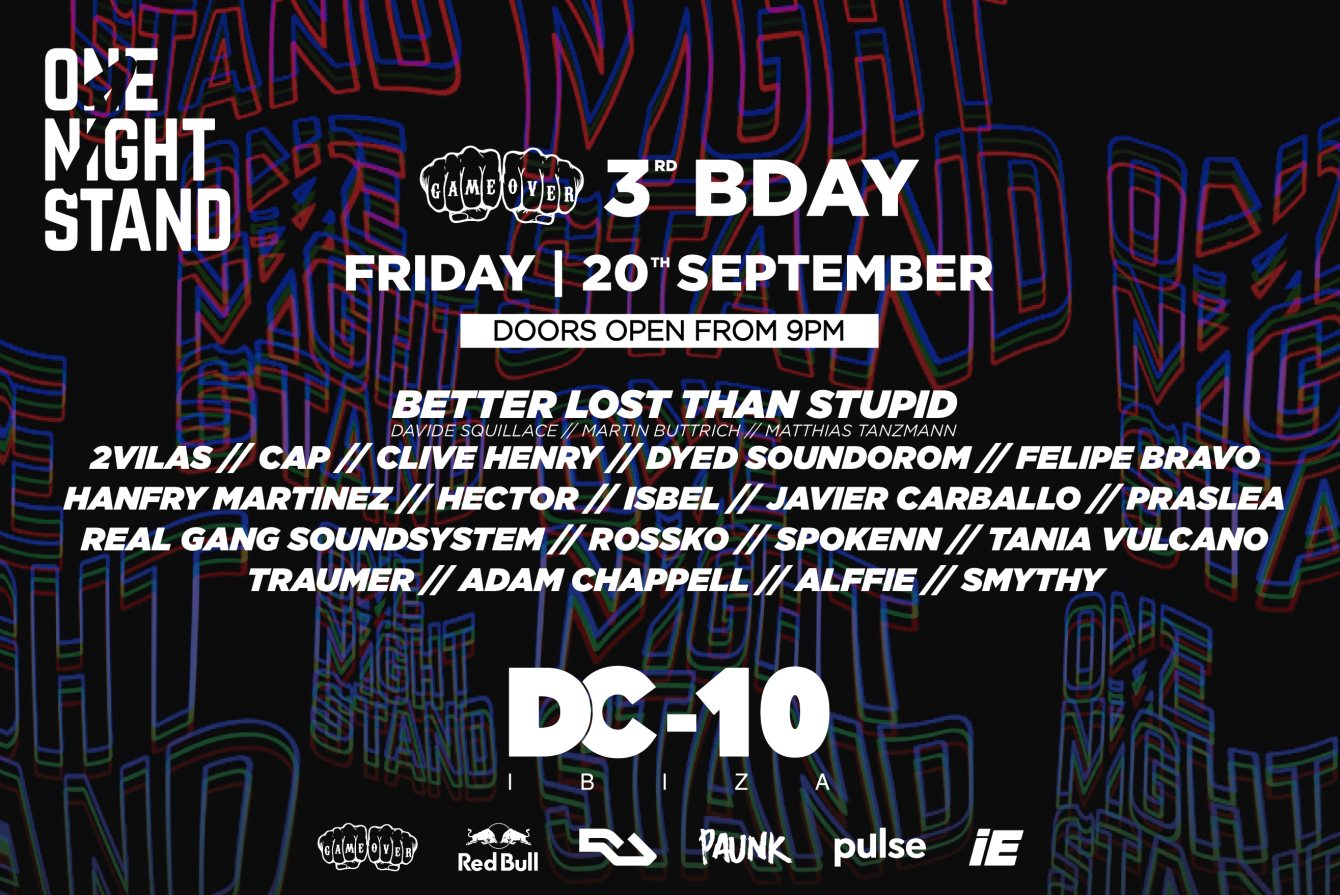 One Night Stand at DC10 - Flyer front