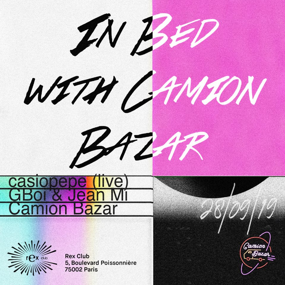 In bed with Camion Bazar Invite Casiopepe Live, Gboi & Jean Mi - Flyer front
