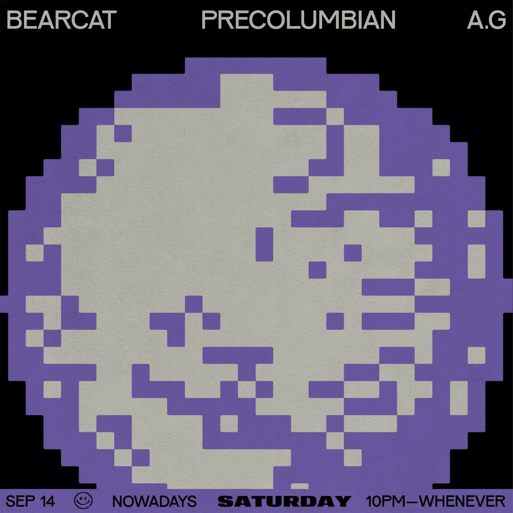 Saturday: Seltzer (Precolumbian and Bearcat) and A.G - Flyer back