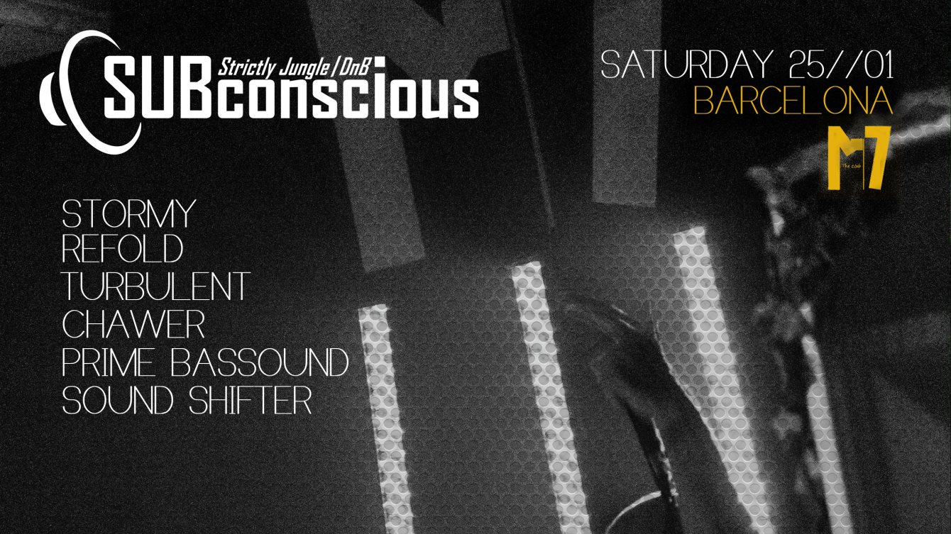 Subconscious // Jungle Drum & Bass All Night - Flyer front