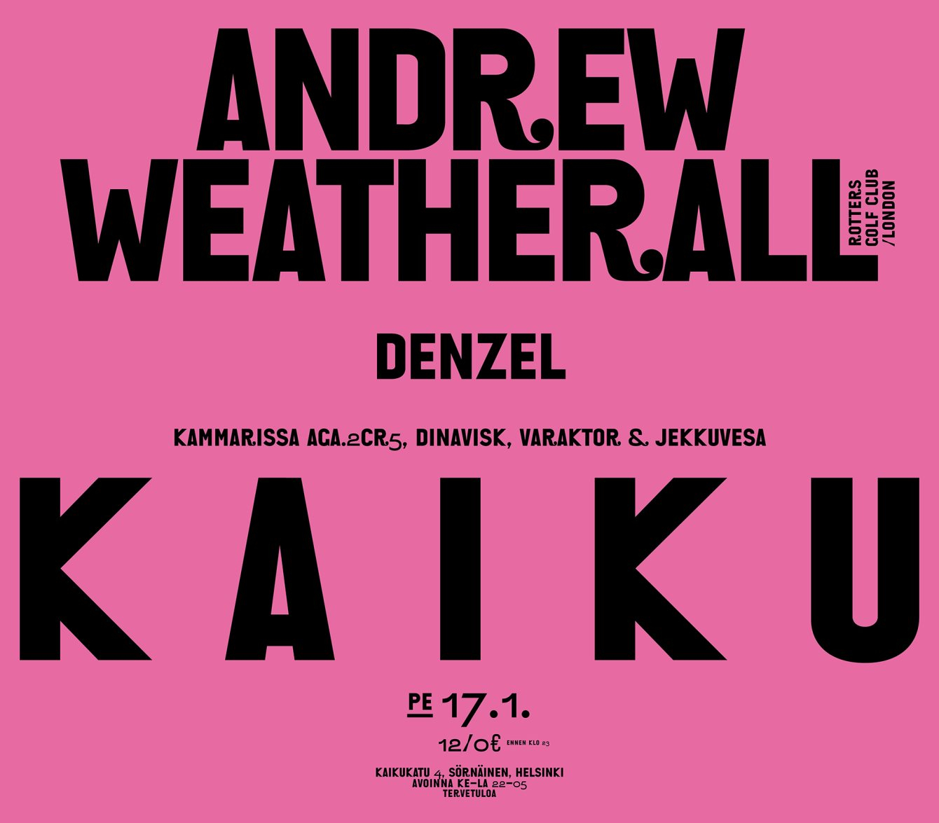 Andrew Weatherall - Flyer front