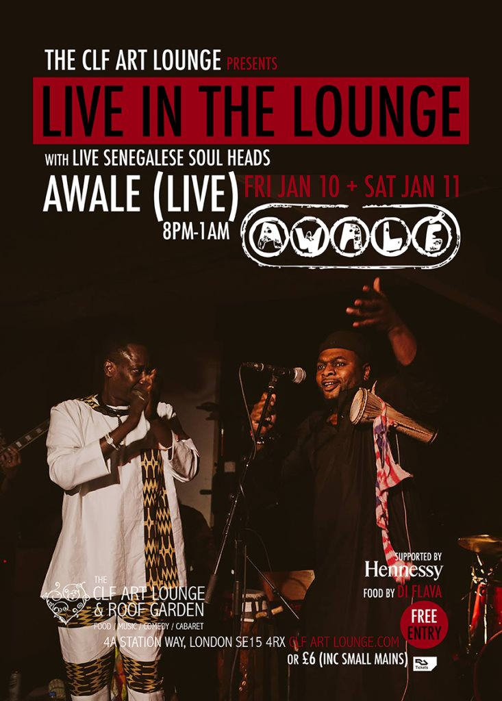 Awale - Live In The Lounge (Night 2) - Flyer front