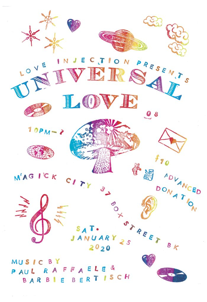 Universal Love 008: A Fundraiser for Love Injection Fanzine - Flyer front