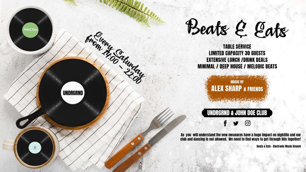 Beats & Eats with Alex Sharp & Friends - Flyer front