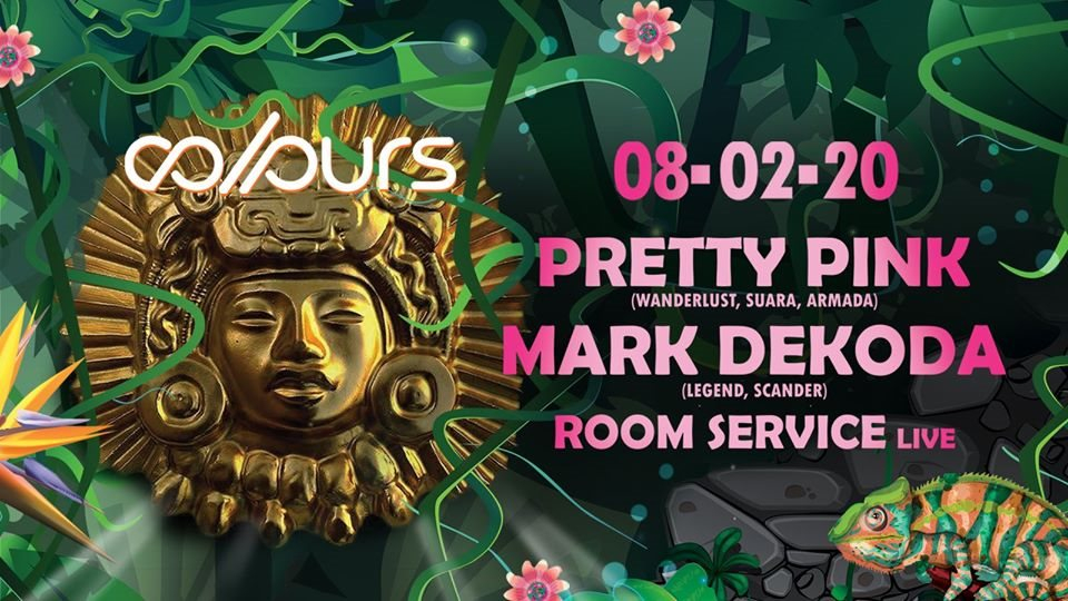 Colours with Pretty Pink, Mark Dekoda, Room Service Live - Flyer front