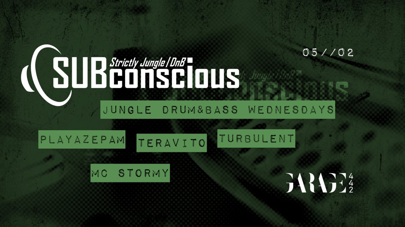 Subconscious // Jungle Drum & Bass Wednesdays - Flyer front