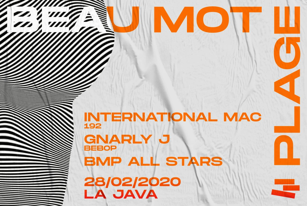 Beau Mot Plage Invite International Mac & Gnarly J - Flyer front