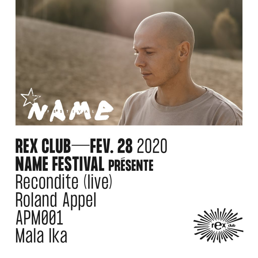 Name Festival Présente: Recondite Live, Roland Appel, Apm001, Mala Ika - Flyer front