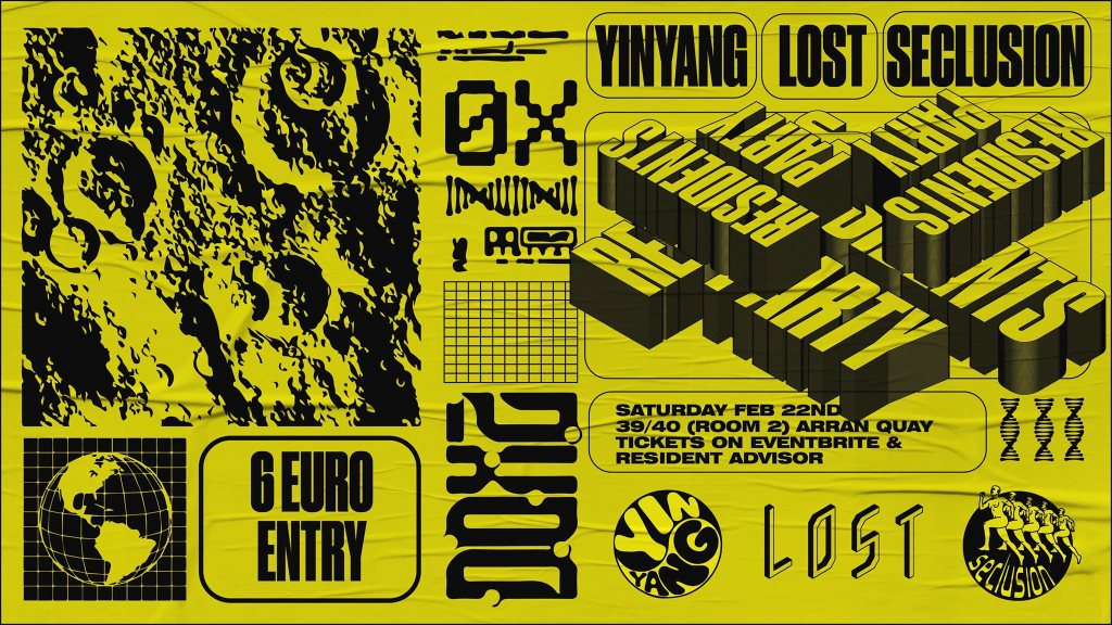 Yin Yang // Lost // Seclusion - Residents Party - Flyer front