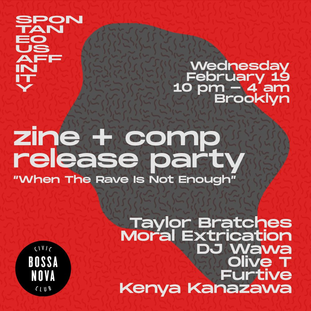 Spontaneous Affinity Release Party - Flyer front