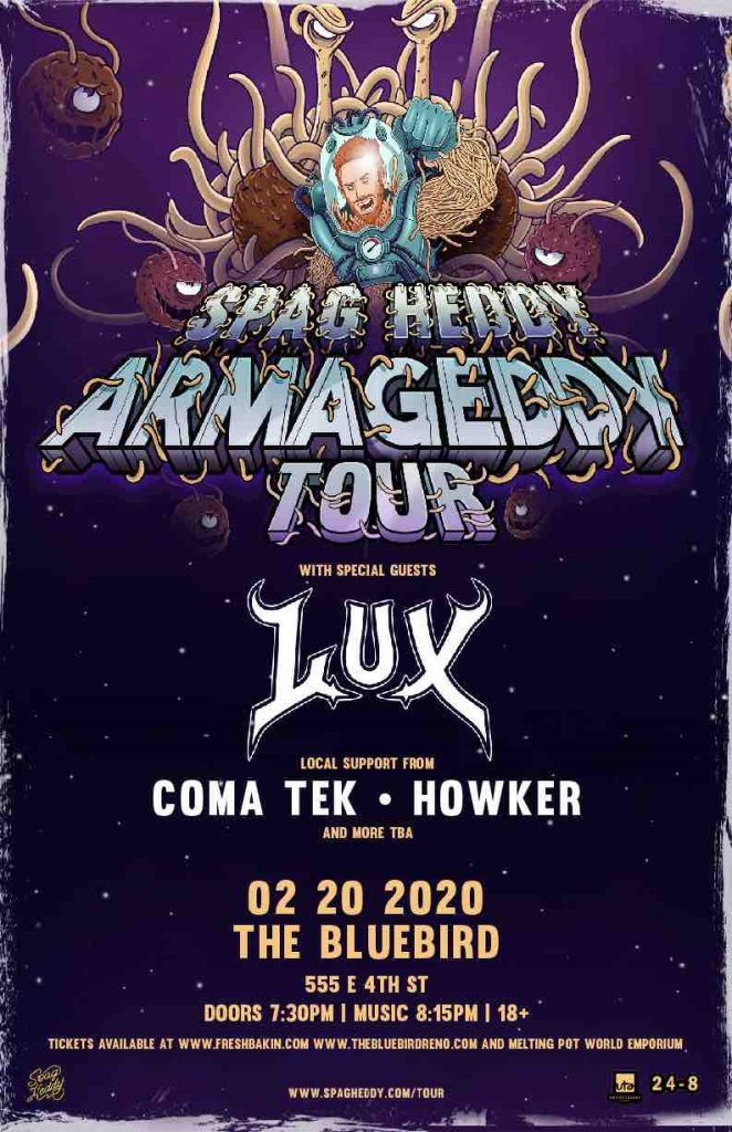 Spag Heddy 'Armageddy Tour' - Flyer front