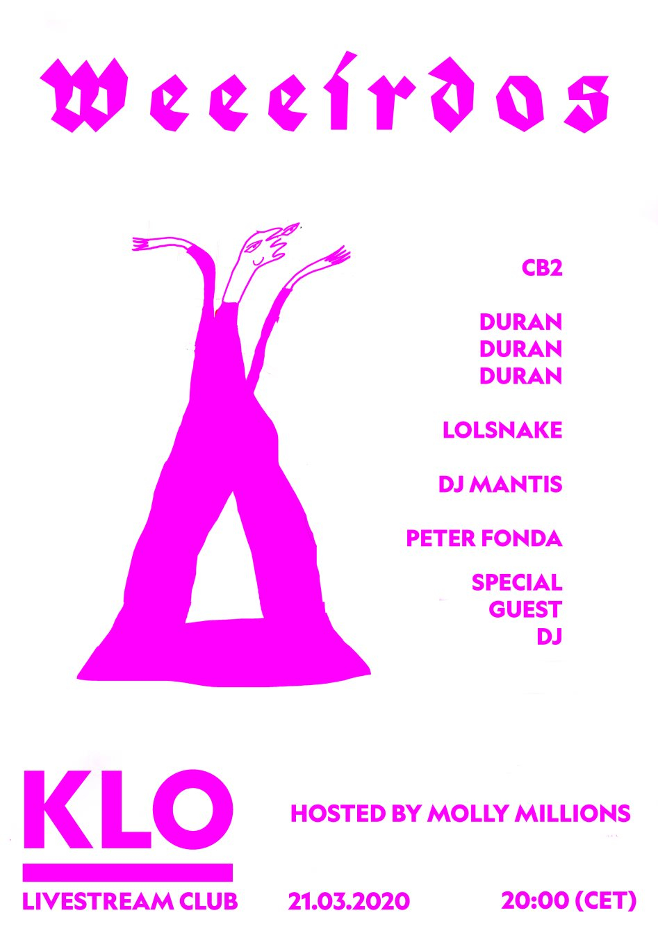 weeeirdos AT KLO Livestream - Flyer front