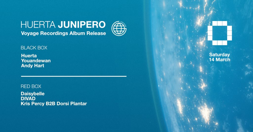 [CANCELLED] Huerta: Junipero Voyage Recordings Album Release - Flyer front