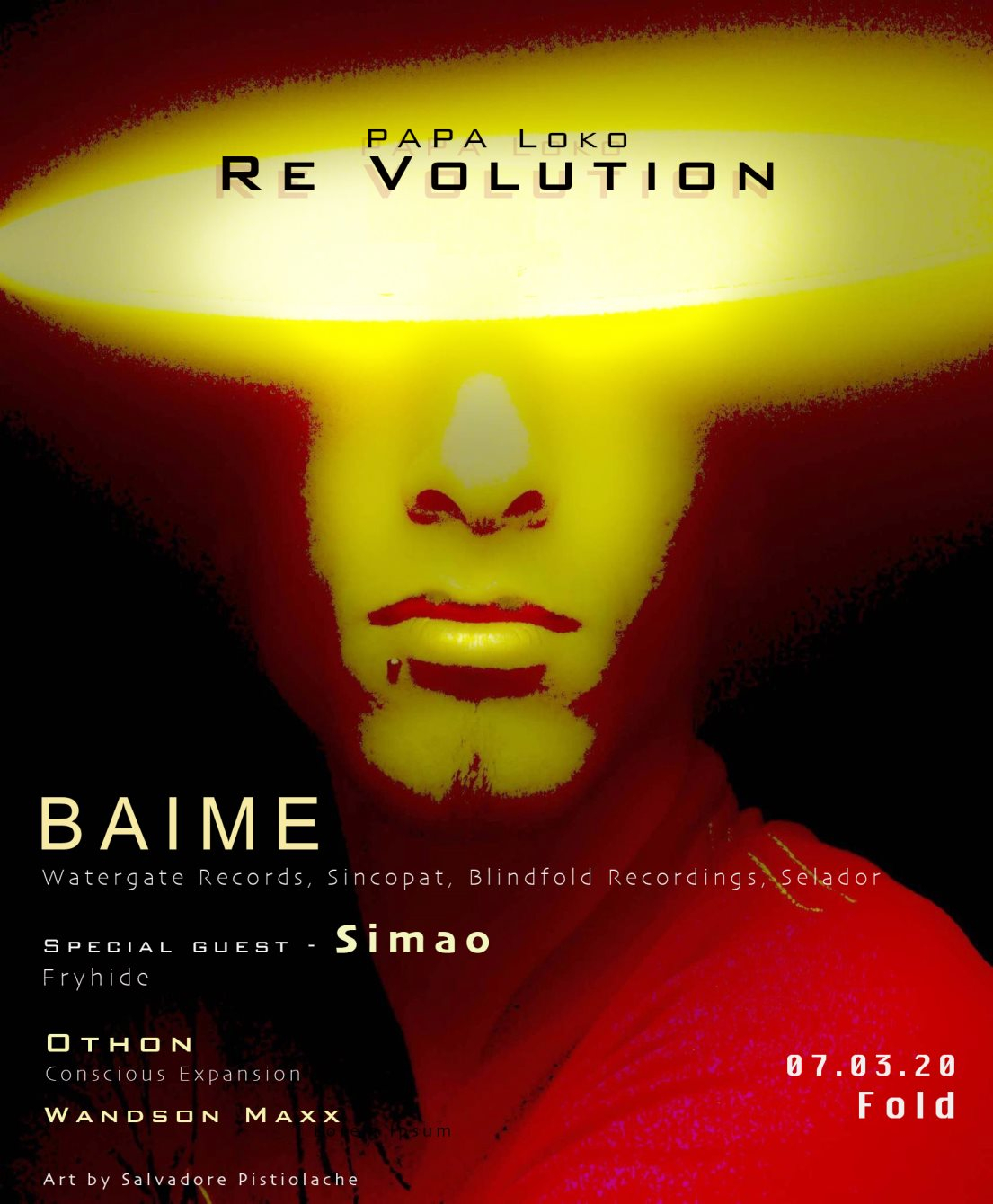 Papa Loko: Revolution with Baime, Simao, Othon & The Blonde Spirit - Flyer front