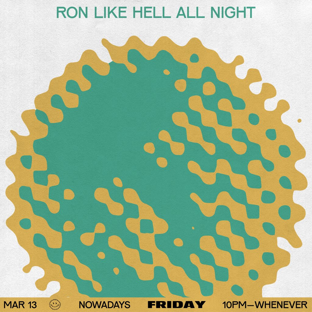 Cancelled – Friday: Ron Like Hell All Night - Flyer back