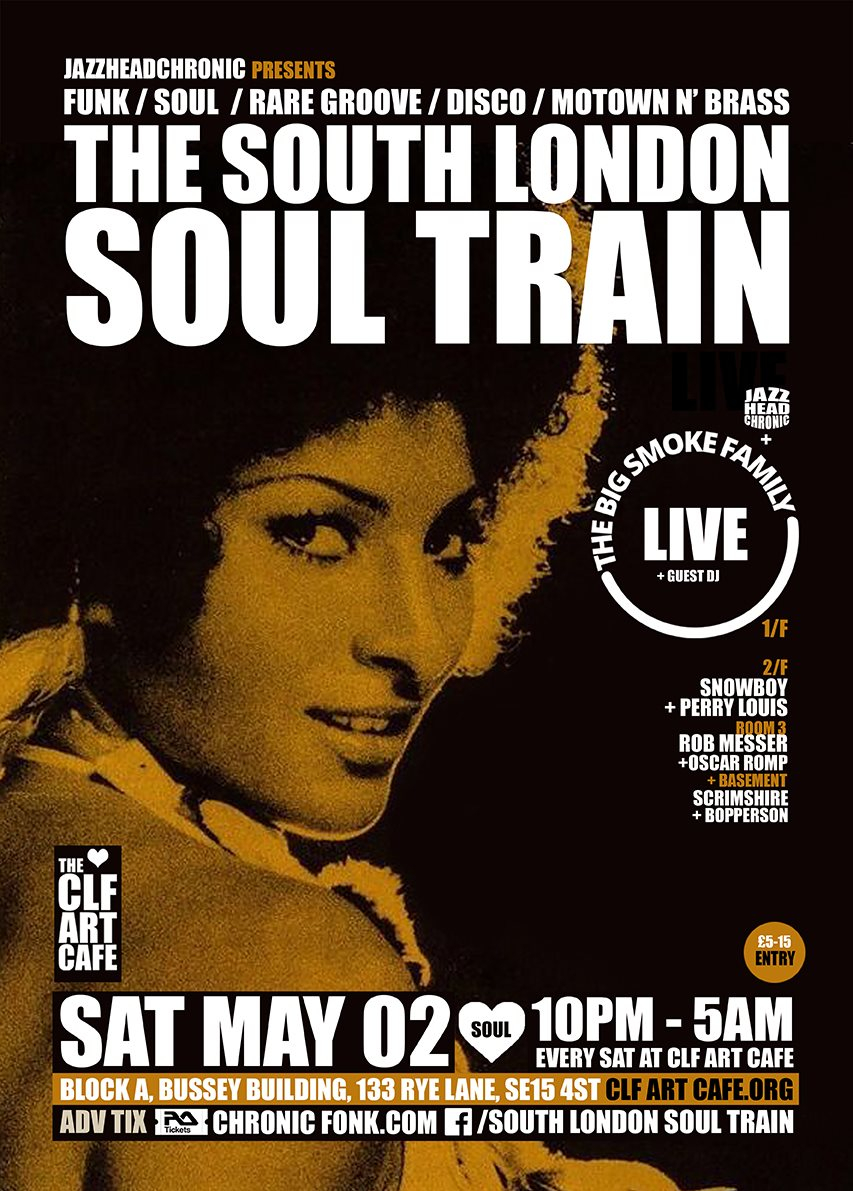 [POSTPONED] The South London Soul Train with Dr Meaker (Live) - More - Flyer back