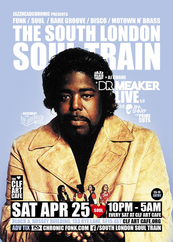 [POSTPONED] The South London Soul Train with Dr Meaker (Live) - More - Flyer front