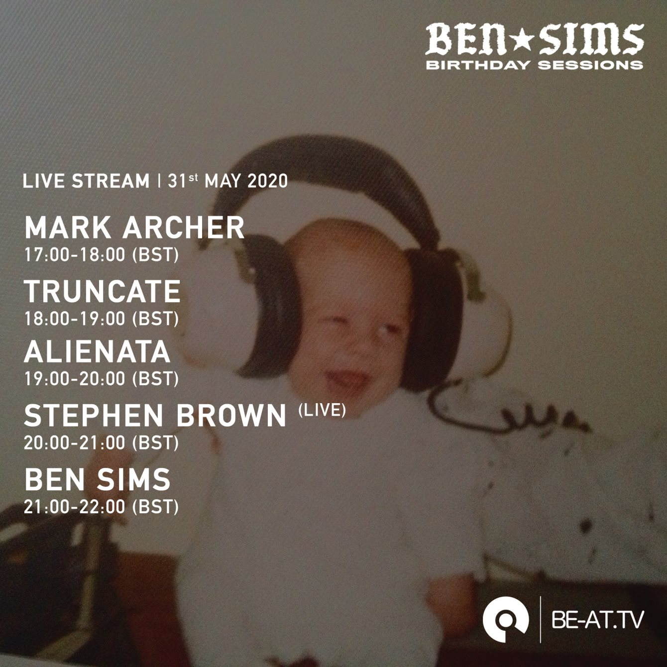 Ben Sims' Birthday Session - Flyer front