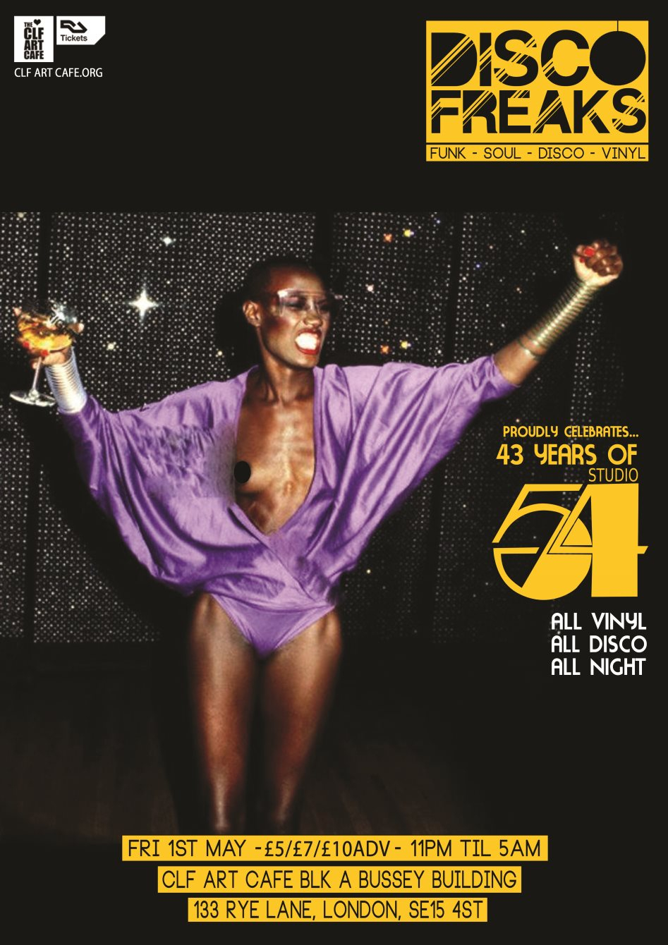 [POSTPONED] Disco Freaks Celebrate Studio 54 - Flyer back