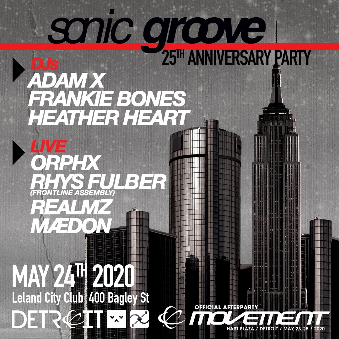 [CANCELLED] Sonic Groove 25th Anniversary Party - Flyer front