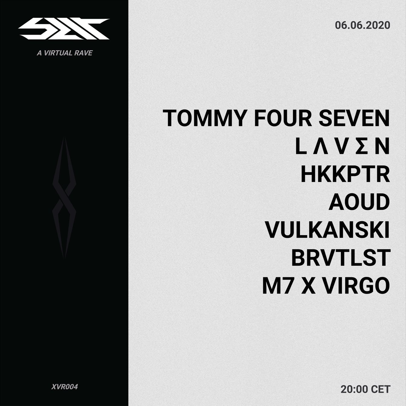 Slit - A Virtual Rave Feat. Tommy Four Seven, L Ʌ V Σ N, Aoud and More - Flyer front