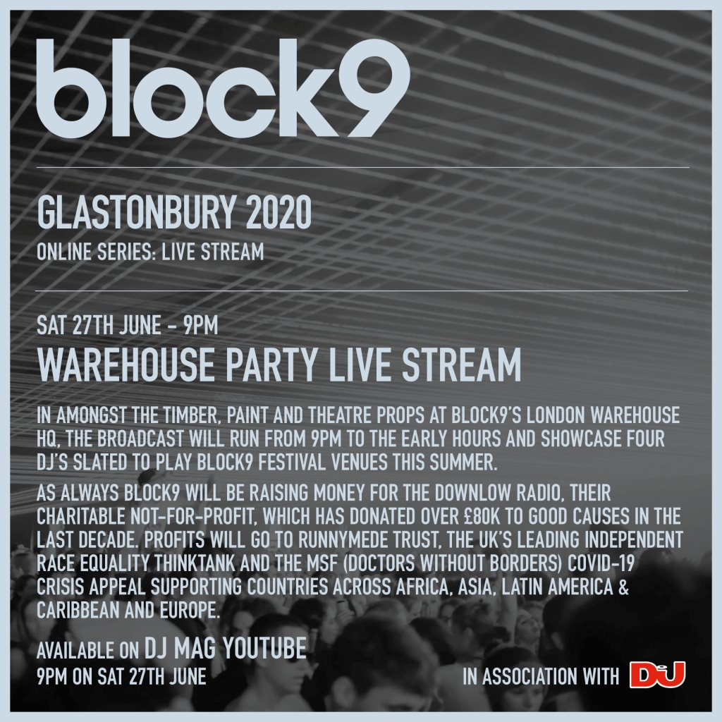 Block9: Glastonbury 2020 - Warehouse Party Live Stream ft. Norman Jay MBE, Heidi, DJ Paulette & Batu - Flyer back