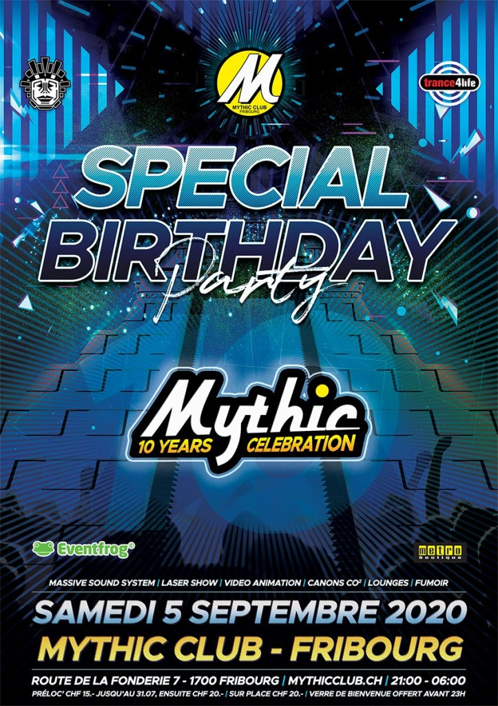 Mythic Club - Special 10 Years Birthday - Flyer front