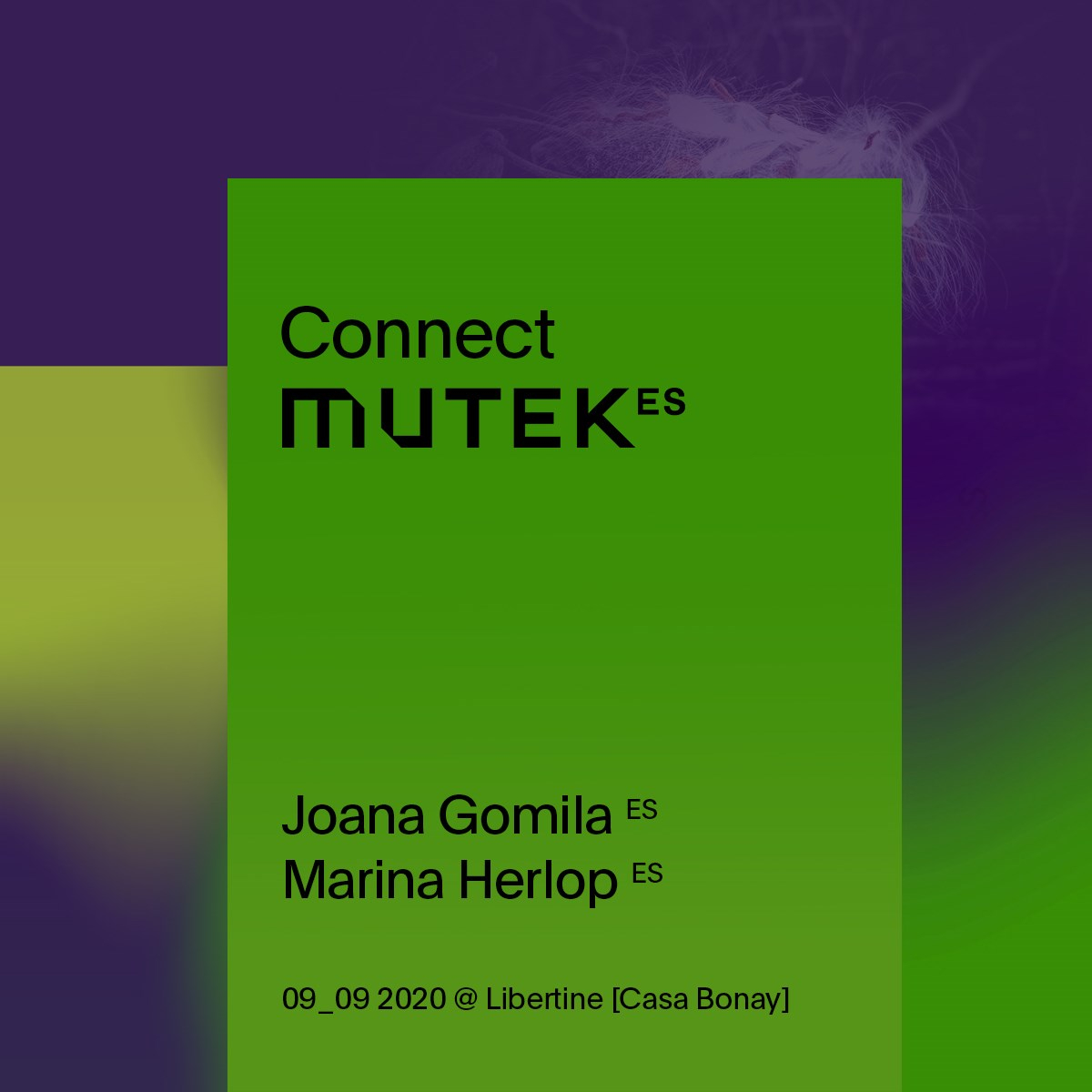 Connect MUTEK.ES: Joana Gomila + Marina Herlop - Flyer front