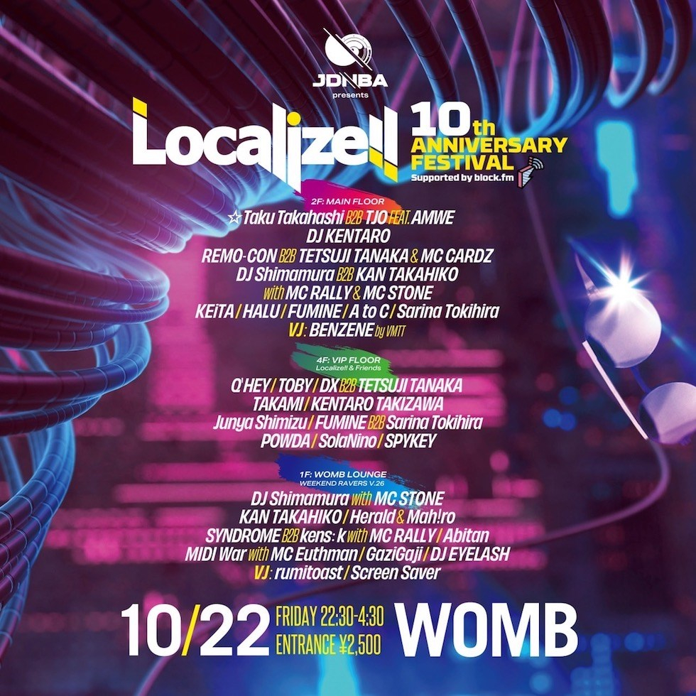 Jdnba presents Localize! 10th Anniversary Festival – Supported by Block.fm - Flyer front
