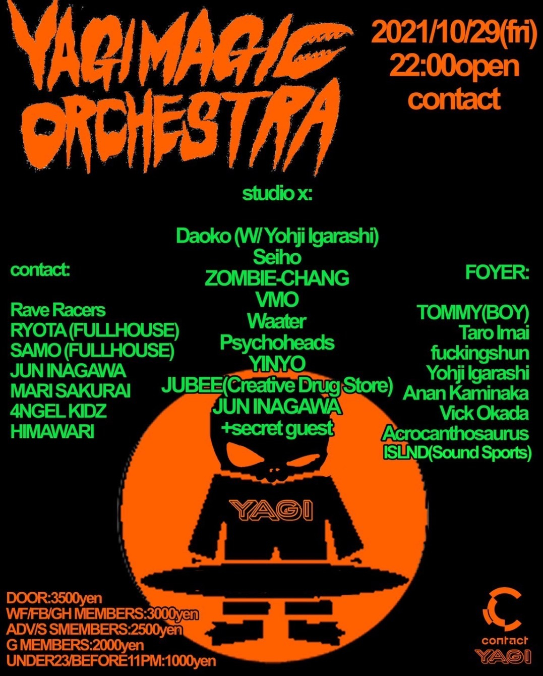 Yagi presents Yagi Magic Orchestra - Flyer front