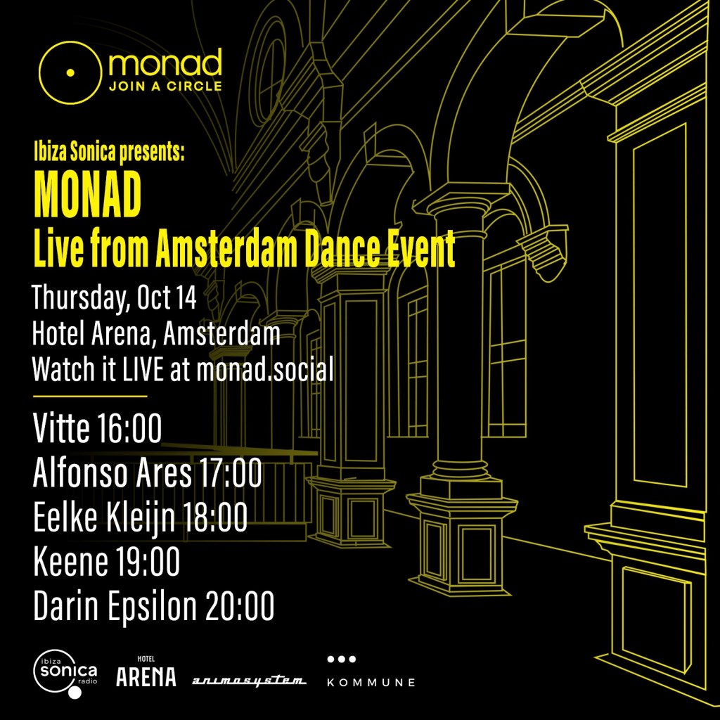 Ibiza Sonica presents monad - join a circle Liev From ADE - Flyer front