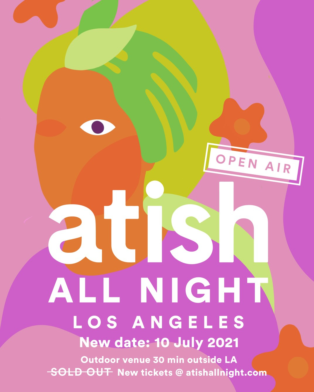 Atish All Night: LA (Outdoors!) - Flyer front