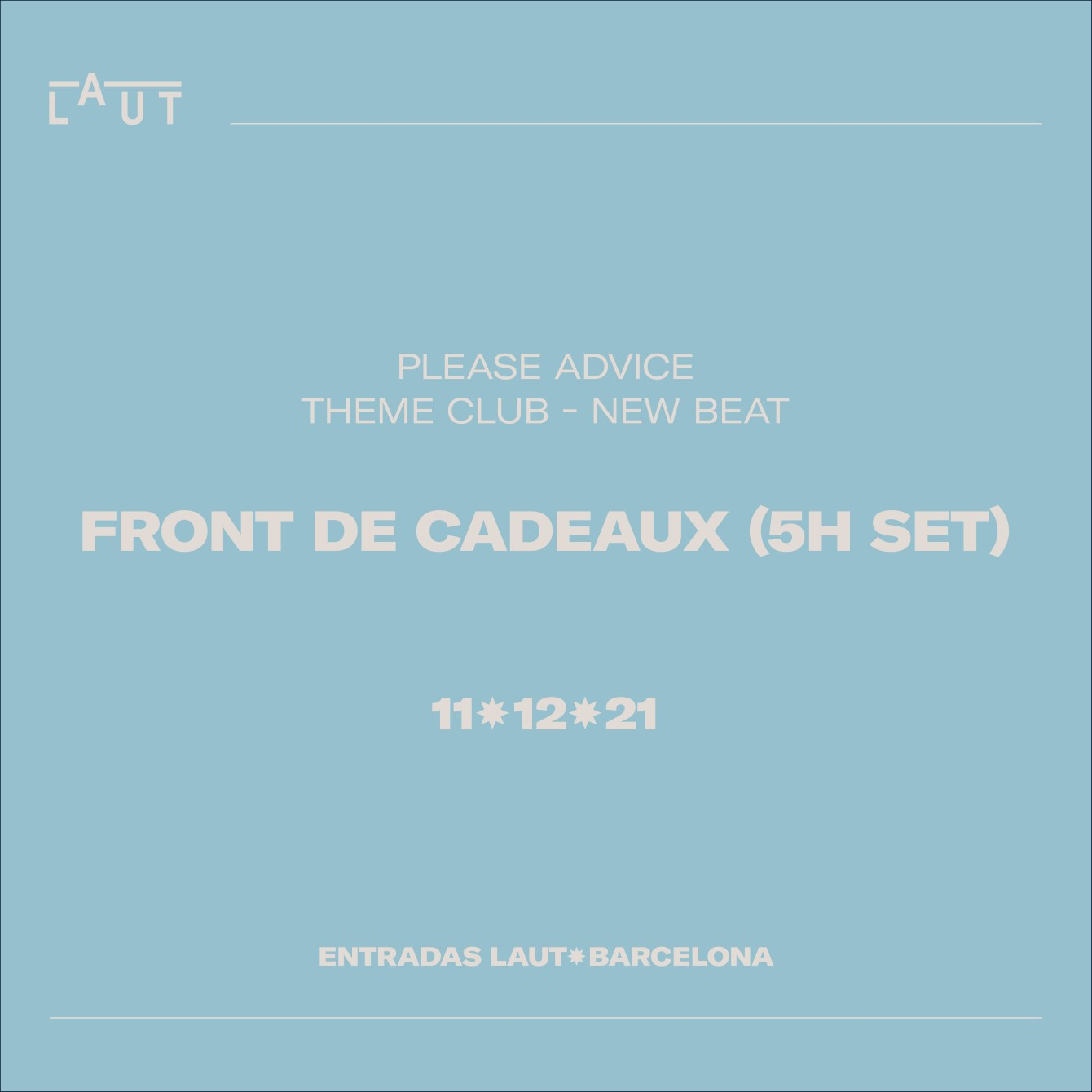 Front DE Cadeaux (5 Hour SET) - Flyer front
