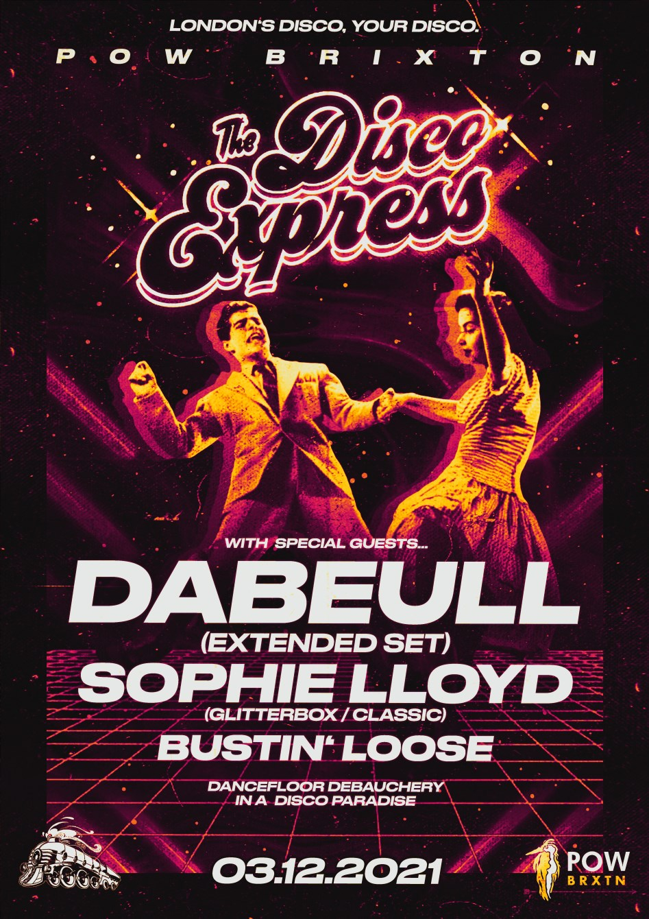The Disco Express: Dabeull, Sophie Lloyd - Flyer front