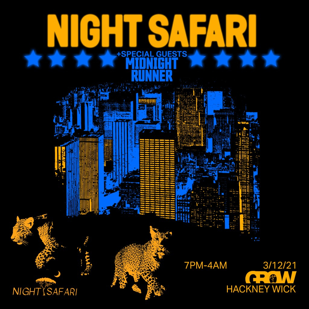 Night Safari with Midnight Runner - Flyer front