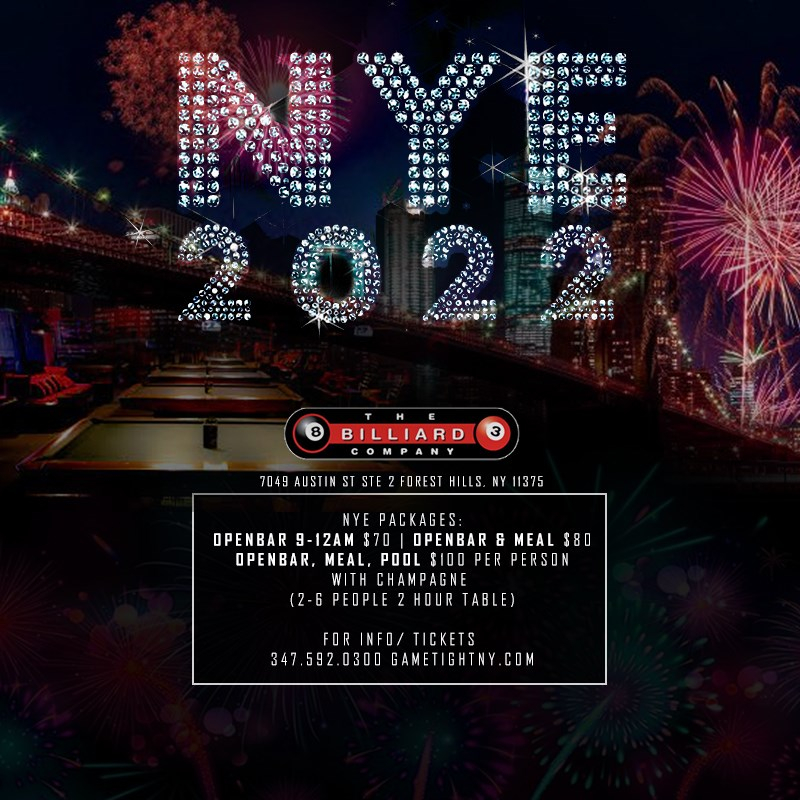 The Billiard Company New Years Eve 2022 At The Billiard Company, New York