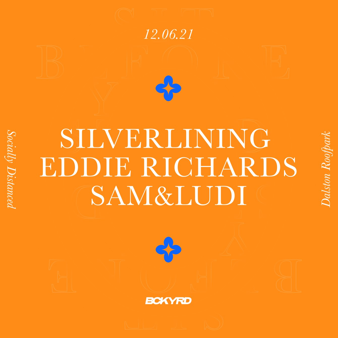 Sit Before You Stand with Silverlining, Eddie Richards, Sam & Ludi - Flyer front