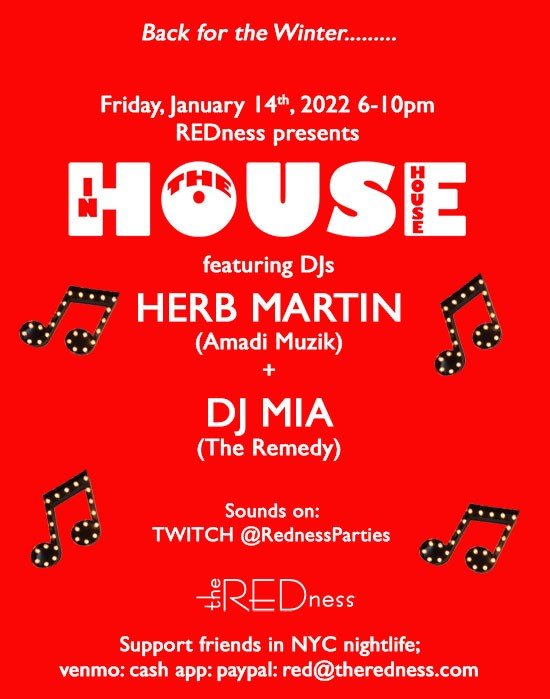 House in the House with Herb Martin DJ Mia - Flyer front